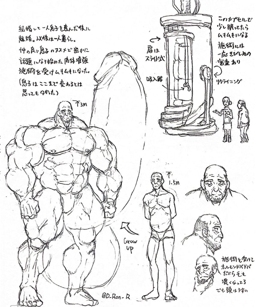 balls bara big_balls big_penis boner d_ron_r erection growth hyper_balls hyper_penis male male_only monochrome muscle_growth muscles muscular penis solo solo_male