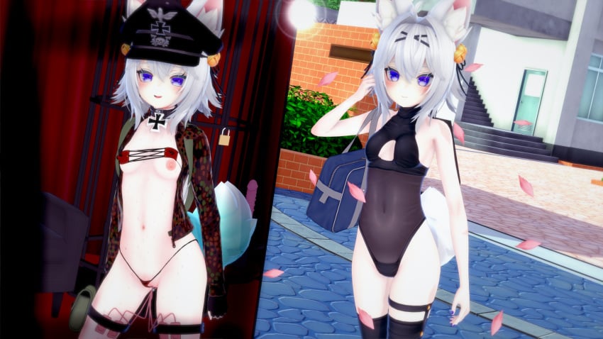 3d bikini bikini_aside bikini_bottom bikini_bottom_aside bikini_top breasts camouflage corruption female female_focus female_only filian filian_(vtuber) gerwazy half_naked indie_virtual_youtuber iron_cross koikatsu military military_hat military_uniform nazi nazi_uniform nipples one-piece_swimsuit pussy pussy_juice skirt small_boobs small_breasts streamer swastika sweat sweating swimsuit tagme transformation vagina vibrator vibrator_in_pussy vibrator_in_thighhighs virtual_youtuber vtuber white_hair ww2