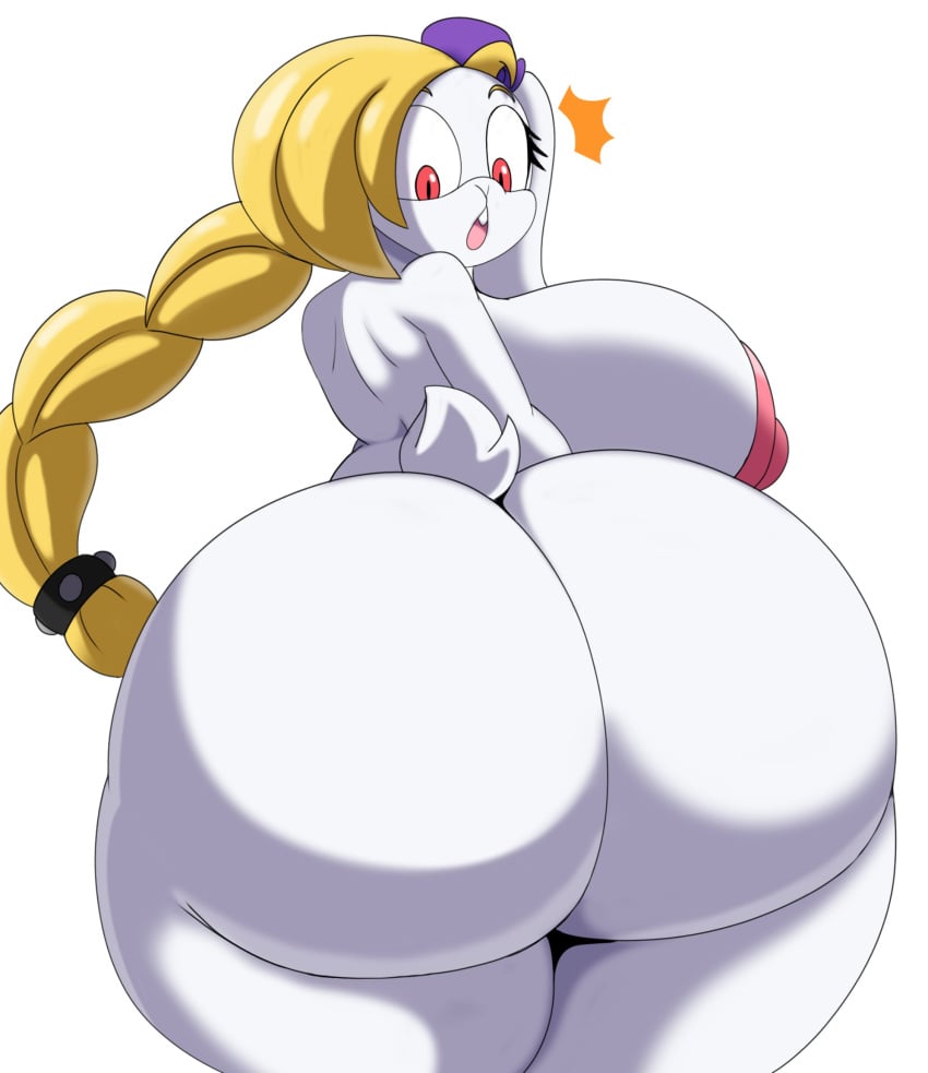 ass_bigger_than_head backside big_butt bubble_butt completely_nude_female large_ass large_butt long_hair mario_(series) massive_butt mechspazer sideboob surprised surprised_expression