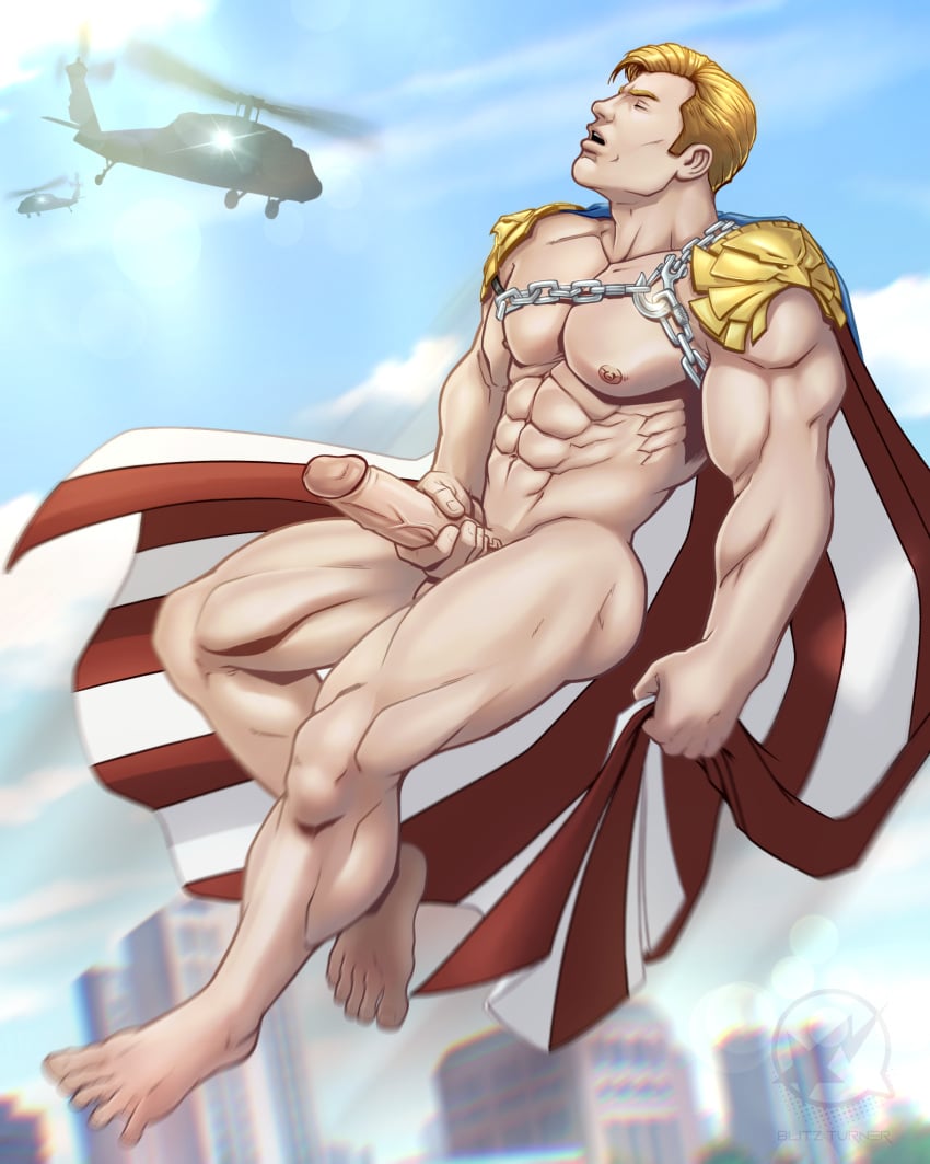 1boy abs bara big_cock big_penis blitzturner blonde blonde_hair boner bottomless_male butz cape caucasian caucasian_male chains city_background erect_nipples erect_penis erection eyes_closed flying hard_on helicopters holding_penis homelander huge_cock huge_penis imminent_orgasm in_character in_the_air jerking jerking_off jerkingoff large_penis looking_pleasured male male_focus male_masturbation male_only masturbating masturbation mostly_nude mouth_open muscle muscles muscular muscular_male naked_cape one-handed_masturbation open_mouth orgasm_face outdoors outside pecs penile_masturbation penis pleasure_face shirtless short_hair solo_male spread_toes stroking stroking_cock stroking_penis superhero the_boys veiny_penis watermark