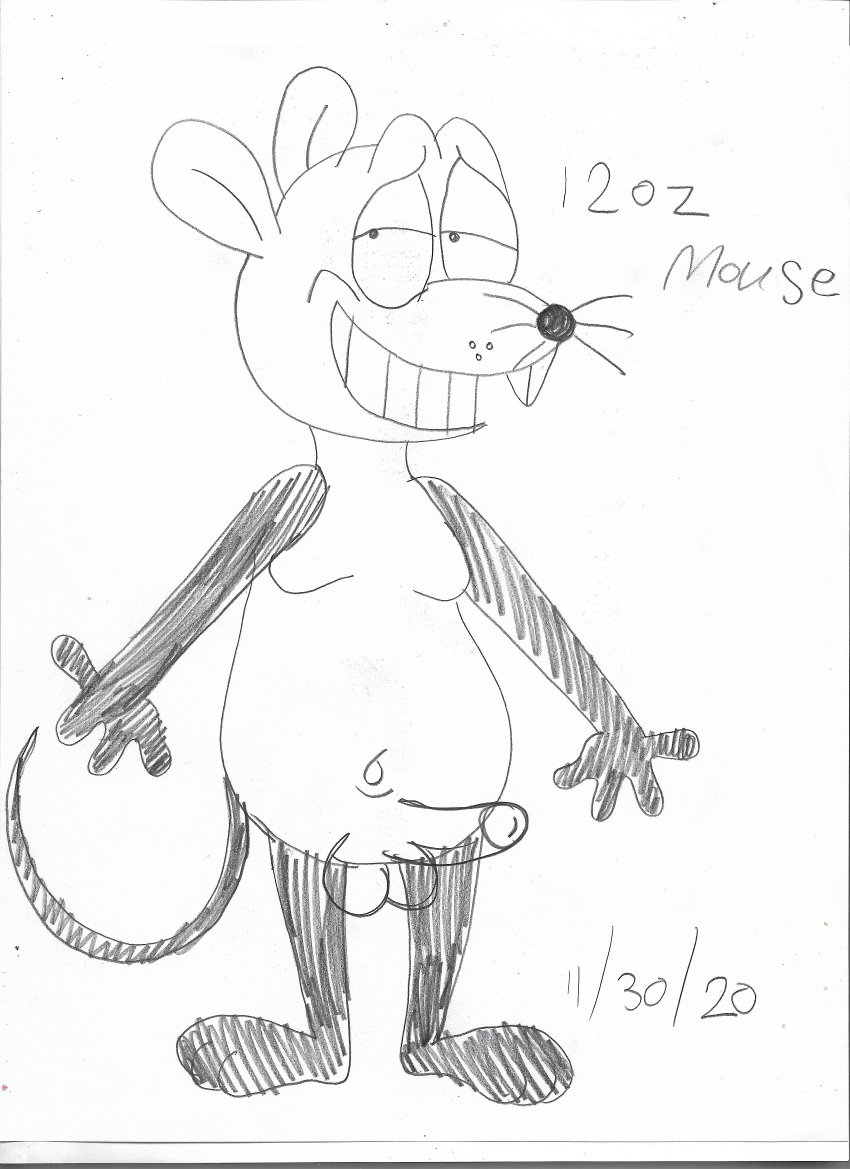 12_oz_mouse belly_button chubby erection humanoid male male_only moobs mouse no_humans non-human non-human_only sketch toonophile