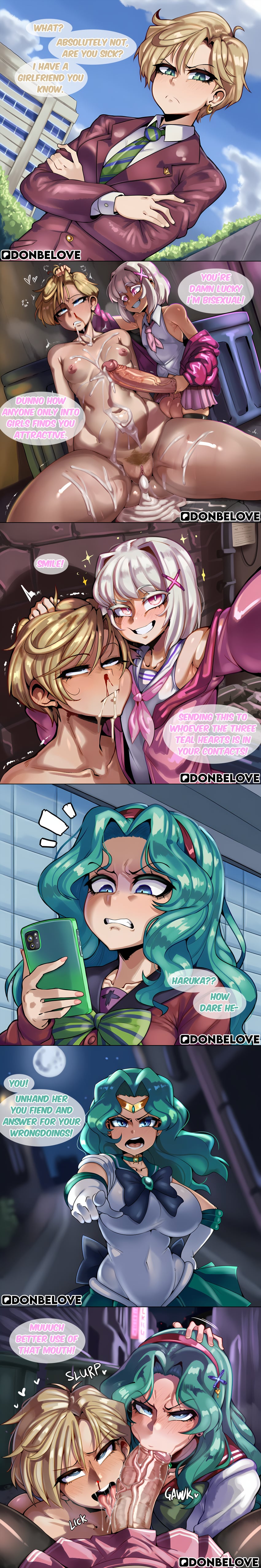 1boy 2girls 2koma ai_generated bishoujo_senshi_sailor_moon bloody_nose brutal brutal_rape comic cooperative_fellatio cuckquean cum cum_in_mouth cum_inside cum_on_breasts donbeboys dubcon dubious_consent female_assisted_blowjob female_assisted_rape femboy femboy_on_female femboydom gay_to_straight haruka_tenou height_difference hetero homophobia homophobic_slur instant_loss instant_loss_2koma lesbian lesbian_conversion lesbian_couple lesbian_gets_dicked lesbian_with_male long_comic michiru_kaiou non-con non-consensual orientation_play pov pov_male rape rough rough_sex ryona sailor_neptune sailor_uranus saliva selfie selfie_pose size_difference stella_(donbeboys) straight trap yuri
