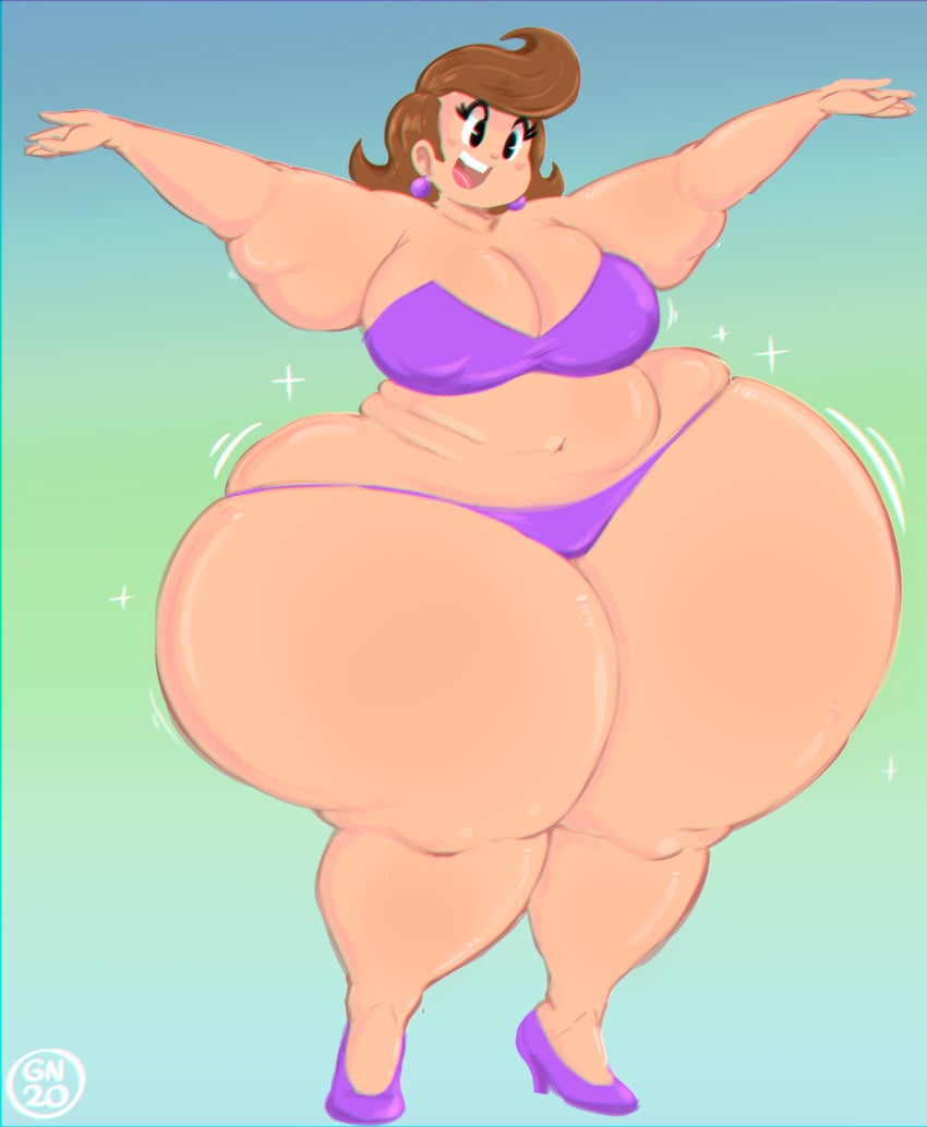 1girls big_ass big_breasts big_butt big_thighs bikini canonical_scene fat fat_woman female female_only flabby_arms gammanaut high_heels milf nickelodeon overweight pac-man_eyes slightly_chubby smile solo straight_hair the_fairly_oddparents thick_thighs timmy's_mom