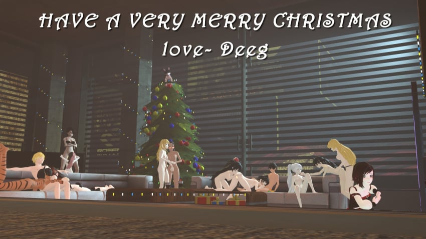 2boys 3d 6+girls age_difference areola blake_belladonna blowjob catgirl christmas christmas_tree cinder_fall collaborative_fellatio dark-skinned_female dark_skin double_blowjob evening faunus fellatio female holidays human jaune_arc kali_belladonna male multicolored_hair multiple_girls neo_(rwby) nipples older_female older_woman_and_younger_boy oral orgy oscar_pine pale_skin playing_videogame pyrrha_nikos raven_branwen ruby_rose rwby saphron_cotta-arc shamelessdeeg sienna_khan strap-on tanned_skin team_rwby teamwork terra_cotta-arc tiger_stripes weiss_schnee yang_xiao_long younger_male zwei