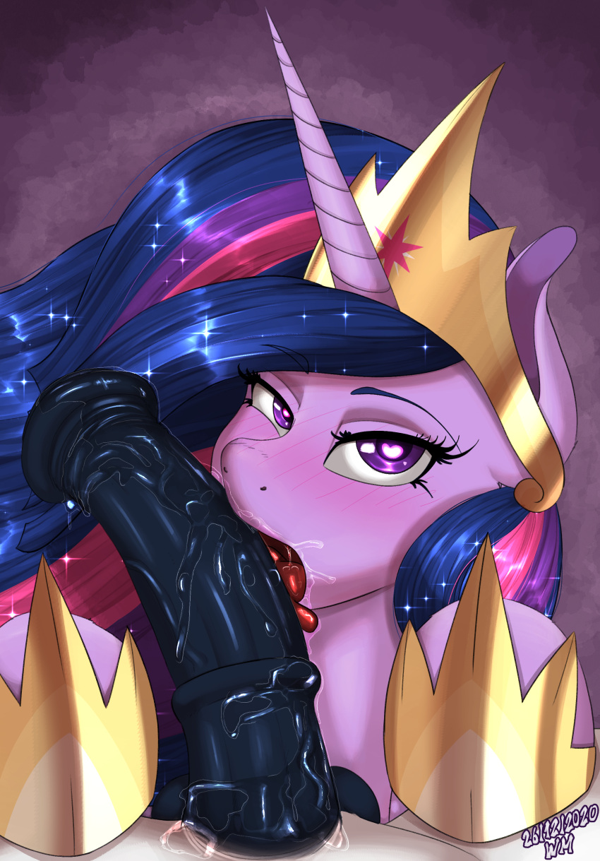 <3_eyes 2020 absurd_res alicorn animal_genitalia animal_penis black_penis blush bodily_fluids deepthroat_mark duo equid equine equine_penis excessive_saliva eye_contact eyebrows eyelashes faceless_male female feral friendship_is_magic genitals hasbro heart hi_res horn licking licking_penis looking_at_viewer male mammal my_little_pony oral oral_sex penile penis penis_lick pov princess_twilight_sparkle_(mlp) purple_eyes queen_twilight_sparkle_(mlp) saliva saliva_trail seductive_mouth sex sloppy solo_focus straight tongue tongue_out twilight_sparkle_(mlp) wolfmask