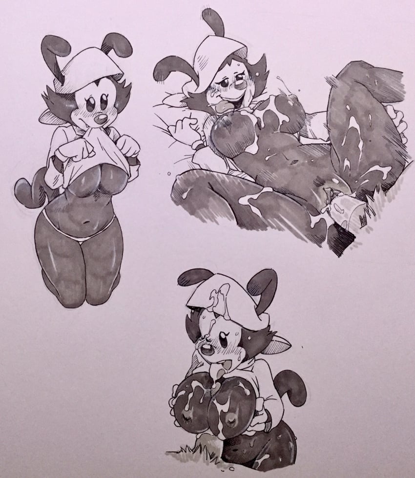 1boy 1boy1girl 1girls 2020 2020s animaniacs animaniacs_(2020) anthro anthro_penetrated biting_shirt bodily_fluids breasts clothed clothing clothing_lift crossgender cum cum_in_eye cum_on_breasts cum_on_face duo faceless_male female female_focus female_penetrated genderswap genderswap_(mtf) genital_fluids genitals gloves greyscale handwear hat headgear headwear hi_res inkblot kneeling male male_penetrating male_penetrating_female mammal monochrome mtf_crossgender nipples one_eye_closed paizuri panties partially_clothed penetration penile penile_penetration penis pubes pussy rule63 rule_63 sex shirt shirt_lift solo_focus straight tail titjob tongue tongue_out topwear traditional_media_(artwork) twistedterra under_boob underwear vaginal_penetration wakko_warner warner_brothers