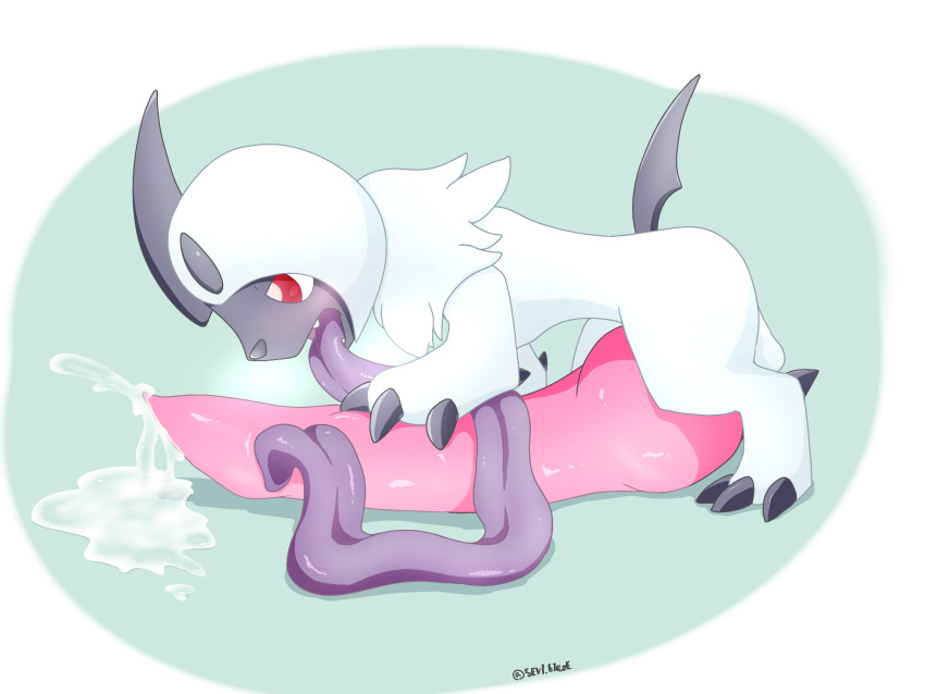 absol auto_penis_lick big_penis bodily_fluids feral genital_fluids genitals hi_res huge_cock hyper hyper_genitalia hyper_penis hyper_tongue licking long_tongue male masturbation nintendo oral oral_masturbation penile penile_masturbation penis pokémon_(species) pokemon pokemon_(species) precum self_lick sevi_blaze solo tongue tongue_out video_games