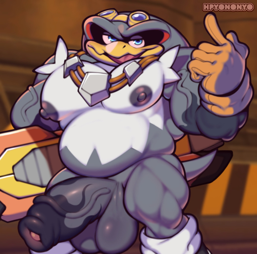 albatross anthro avian balls big_balls big_penis bird boner erection gloves hpyononyo male male_only nude penis sega solo solo_male sonic_(series) storm_the_albatross