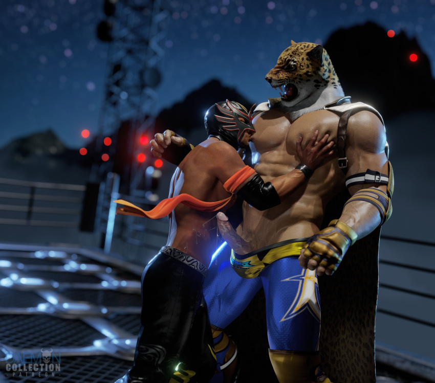 2boys 2humans 3d 3d_model bara crossover daemoncollection el_blaze erect_penis gay grabbing_pecs king_(tekken) leaking_cum leaking_precum luchador luchador_mask male male/male male_focus male_only male_pov muscles muscular muscular_male namco namco_bandai night night_time sega size_difference squeezing_pecs stars sucking sucking_nipple sucking_pecs tekken tekken_3 virtua_fighter virtua_fighter_5 wrestler wrestlers wrestling_mask wrestling_outfit wrestling_ring