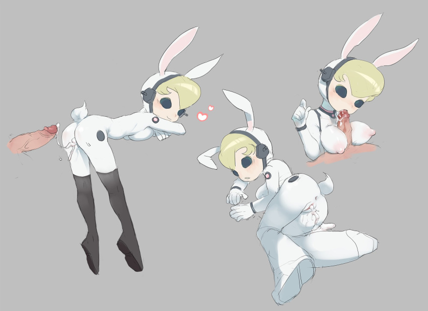 blonde blonde_hair buffy-sugo bunny_ears bunny_girl bunny_tail bunnysuit creampie cum cum_down_leg cum_in_pussy cum_inside kissing_penis leaking_cum paizuri pussy robot_girl rocket_league titjob