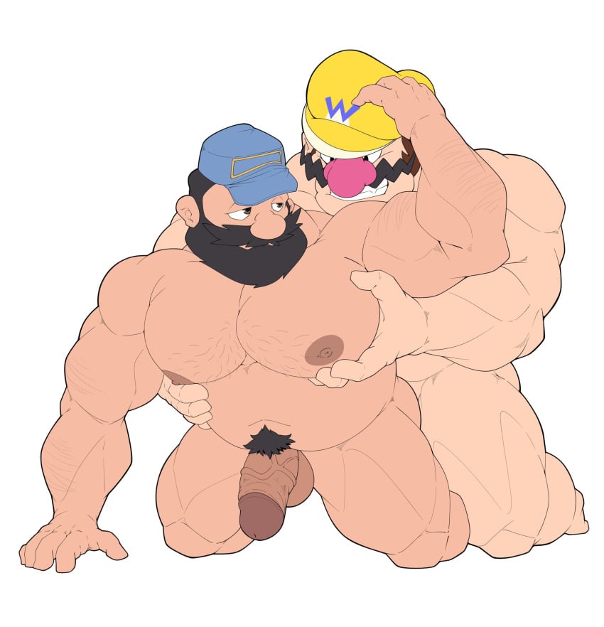 2boys anal anal_sex balls bara big_muscles big_nipples big_nose big_pecs big_penis black_hair boner chest_hair daddy dilf duo erection foreman_spike full_body gay hair hairy hairy_male hat holding_partner human human_on_human human_penetrated human_penetrating_human hunk larger_human larger_male maldu male male/male male_only male_penetrated male_penetrating_male mario_(series) moustache multiple_boys musclegut muscular muscular_human muscular_male navel nipples nude pec_grasp pecs penetration penis penis_in_ass pubes sex simple_background size_difference smaller_human smaller_male smaller_penetrated super_mario_bros._(2023_film) testicles wario wario_(series) white_background wrecking_crew yaoi