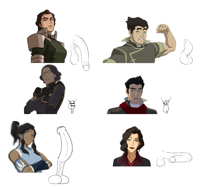 2boys 3futas anonymous_artist artist_request asami_sato avatar_legends balls big_penis bolin dark_skin earth_kingdom erection flaccid futa_is_bigger futanari huge_balls huge_cock human korra kuvira large_penis light_skin lin_bei_fong mako male micropenis monochrome multiple_futa muscular_futanari nonbender penis penis_size_chart penis_size_comparison penis_size_difference sagging_balls sketch small_penis source_request the_avatar the_legend_of_korra tiny_penis water_tribe