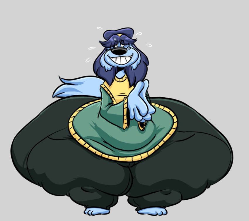 1girls anthro ass bbw belly blue_fur blue_hair canine canine canine_humanoid chubby chubby_female dumpster dumptruck_ass fat fawxen female female_focus female_only furry hairband hips hyper hyper_ass large_ass lita_(fawxen) overweight overweight_female ssbbw stomach thick_thighs thighs wide_hips