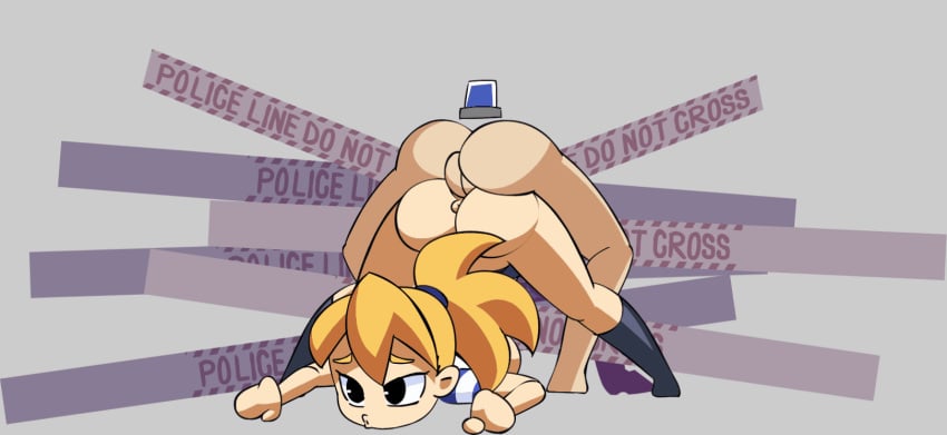 1boy animated ass blonde_hair female hooligan_sister_b hooligan_sisters mating_press mighty_switch-a-lot_(minus8) mighty_switch_force minus8 petite sex simple_background tagme twintails uncensored wayforward