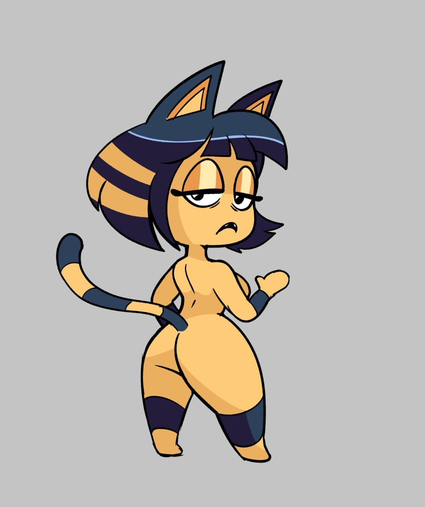 1girls achybreakfast animal_crossing ankha ankha_(animal_crossing) anthro ass cat_ears cat_tail egyptian_cat female female_only nintendo paincaked solo solo_female