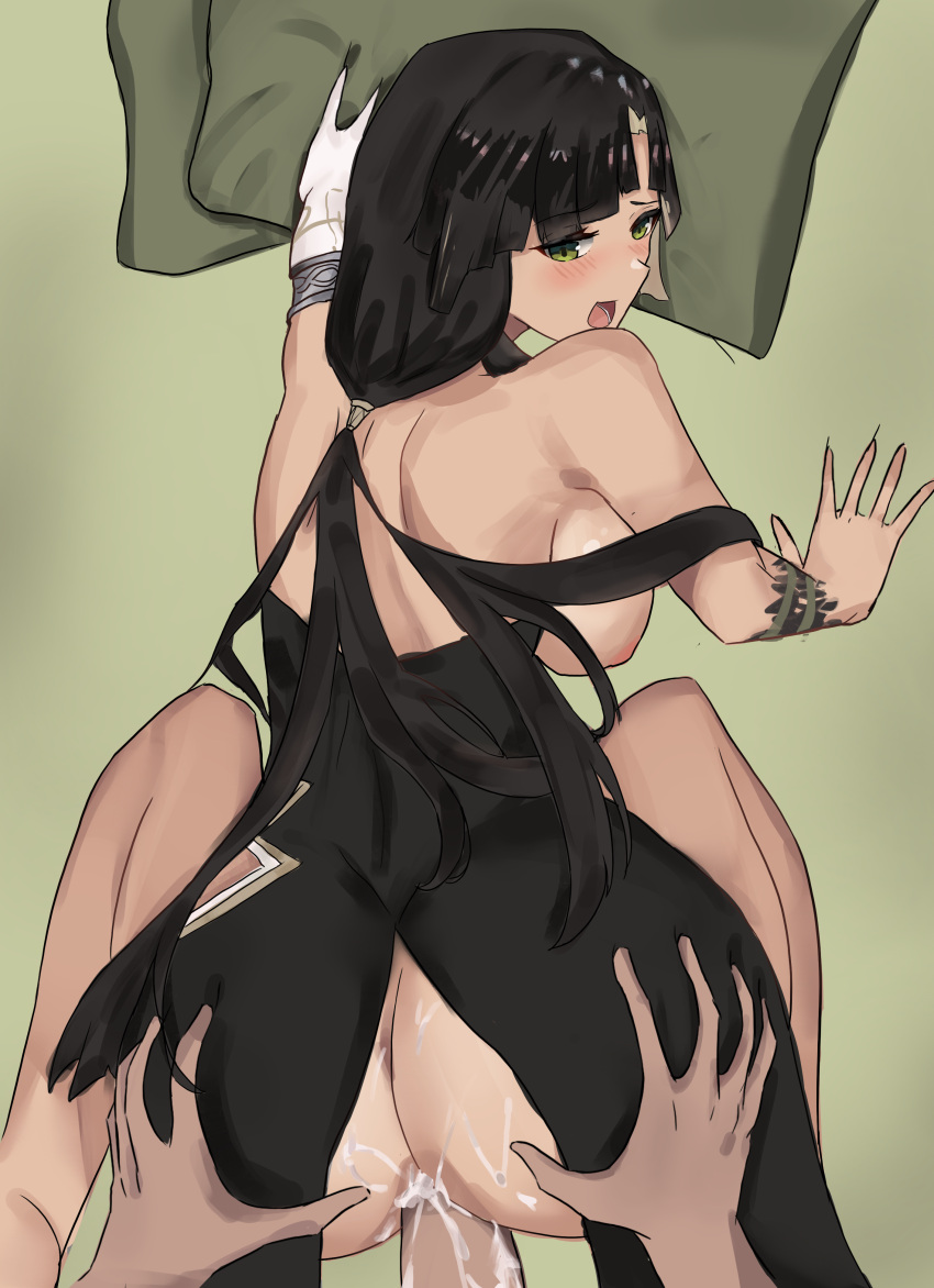 black_hair dark_skin female from_behind groping large_ass pov prism_project sara_nagare sex virtual_youtuber