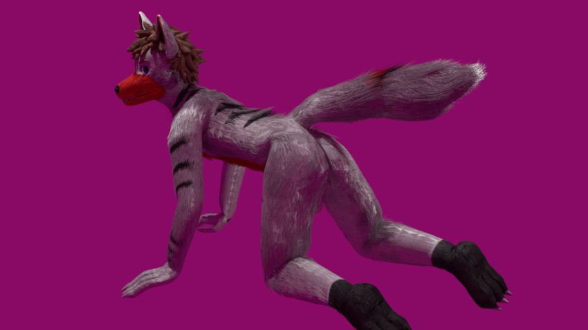 16:9 2021 3d 3d_(artwork) aardwolf all_fours animated anthro arm_stripes ass back_markings back_stripes backsack balls betlv black_nose black_stripes blender blender3d blender_(software) blinking blue_eyes brown_hair butt_wiggle chest_tuft claws countershading digital_media_(artwork) fluffy fur genitals gif grin hair hyaenid leg_markings loop magenta_background male mammal markings matt_aardwolf muzzle_(marking) paws perineum plantigrade presenting presenting_hindquarters red_markings short_hair short_playtime simple_background smaller_version_at_source smile socks_(marking) solo spiky_hair striped_body stripes tail_stripes tailwag teeth tuft white_body white_fur widescreen