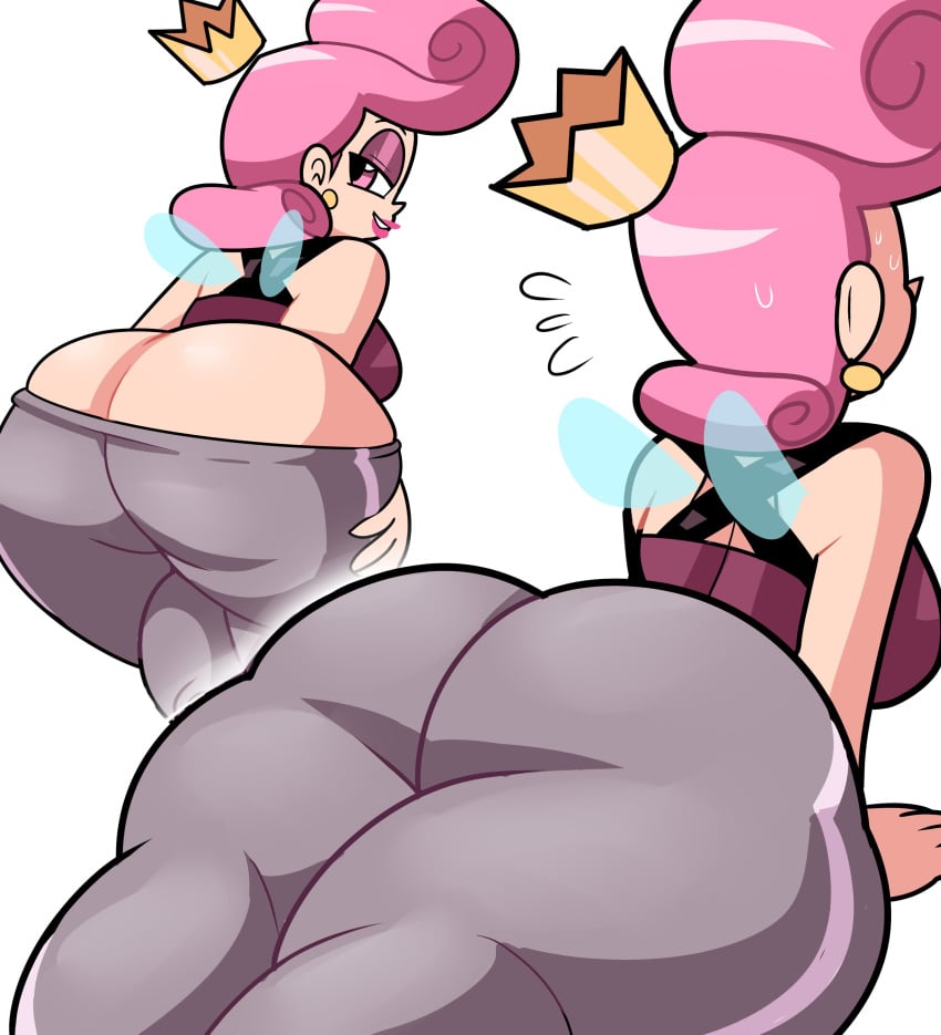 1girls ass_cleavage big_ass butt_crack crown exercise eyeshadow fairy fairy_wings female female_only grey_legwear huge_ass light-skinned_female light_skin nickelodeon pink_eyes pink_hair purple_topwear shortstack solo solo_female superspoe sweat tagme the_fairly_oddparents wanda yoga yoga_pants