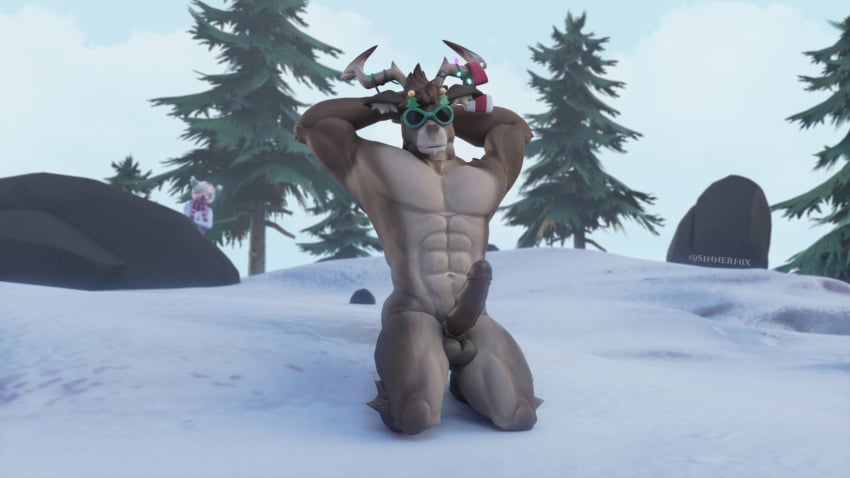 1boy 3d dolph_(fortnite) fortnite large_penis male male_only naked peeping s1nnerfox showing_off sinnerfox tagme