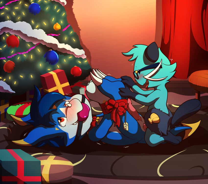 absurd_res anal bondage bound christmas crossover dewott digimon dragon fanmon gag gagged genitals gift hi_res holidays kai_the_dewott male male/male nintendo penis plant pokémon_(species) pokemon pokemon_(species) reptile scalie sex tree video_games vitrex yami_the_veemon