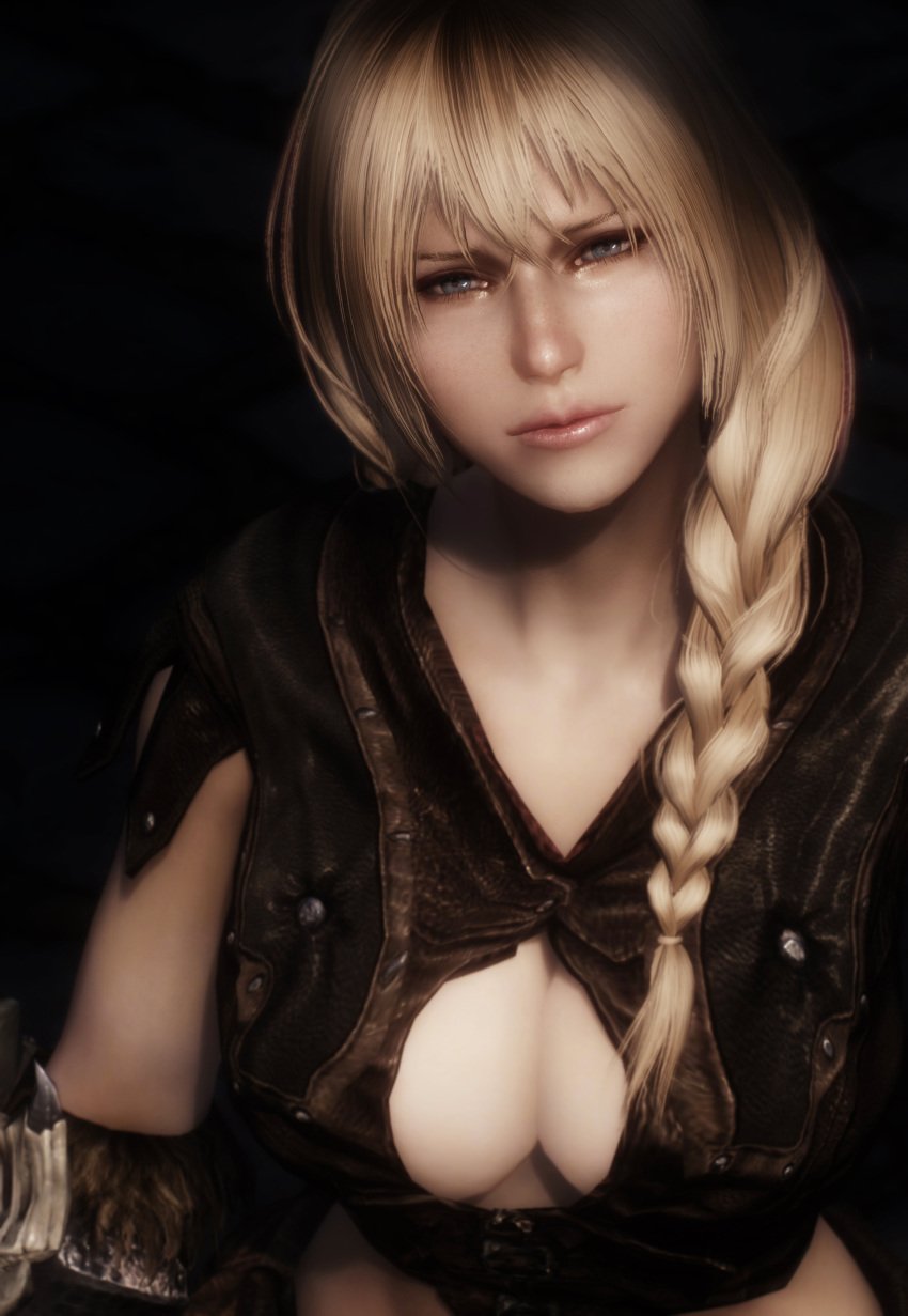 armor armored_female blonde_hair blue_eyes female female_only jordis_the_sword-maiden lips nonstickypants nord skyrim the_elder_scrolls