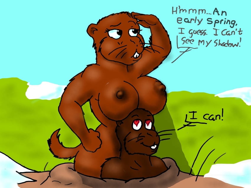 anthro big_breasts february groundhog_day guodzilla holidays shadow woodchuck