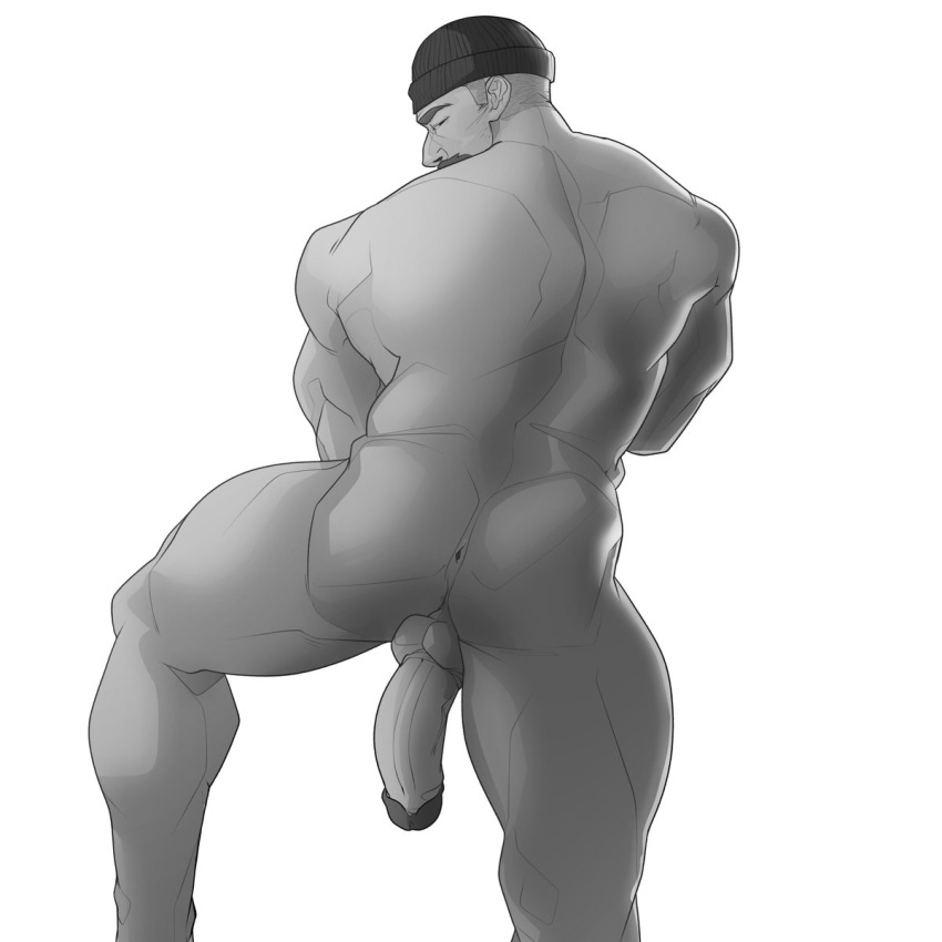 1boy activision anus ass balls bara barazoku big_balls big_penis blizzard_entertainment completely_nude completely_nude_male erection facial_hair gabriel_reyes gay hairy male male_focus male_only masculine_male moustache muscular muscular_male nude overwatch overwatch_2 penis puppynolan reaper solo solo_male yaoi