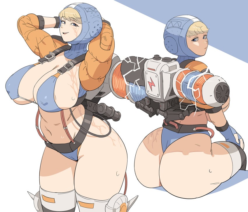 1girls apex_legends ass big_ass big_breasts bikini bikini_bottom bikini_top blowjob cleavage female female_only large_ass large_breasts lichtenberg_figure looking_at_viewer looking_back navel nipple_bulge scar scars solo solo_female solo_focus thick_thighs thighhighs thighs wattson_(apex_legends) wide_hips yuta_agc