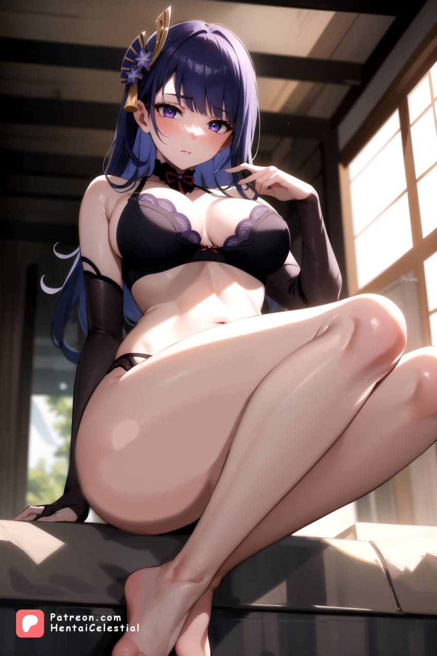 ai_generated anime ass breasts clothing erection feet feet_focus feet_up fe...