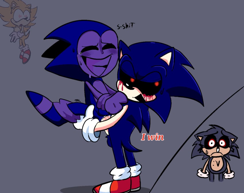 anal ankifun anthro anus ass blush classic_sonic classic_sonic.exe classic_sonic_(universe) cum cum_inside ejaculation english_text fleetway_super_sonic gay genital_fluids genitals gloves inside lord_x majin_sonic male open_mouth orgasm penetration penis questionable_consent red_eyes sex shock shocked_expression smile sonic.exe sonic.exe_(character) sonic.exe_(series) sonic_(series) sonic_the_hedgehog sonic_the_hedgehog_(series) spread_legs standing sweat text what