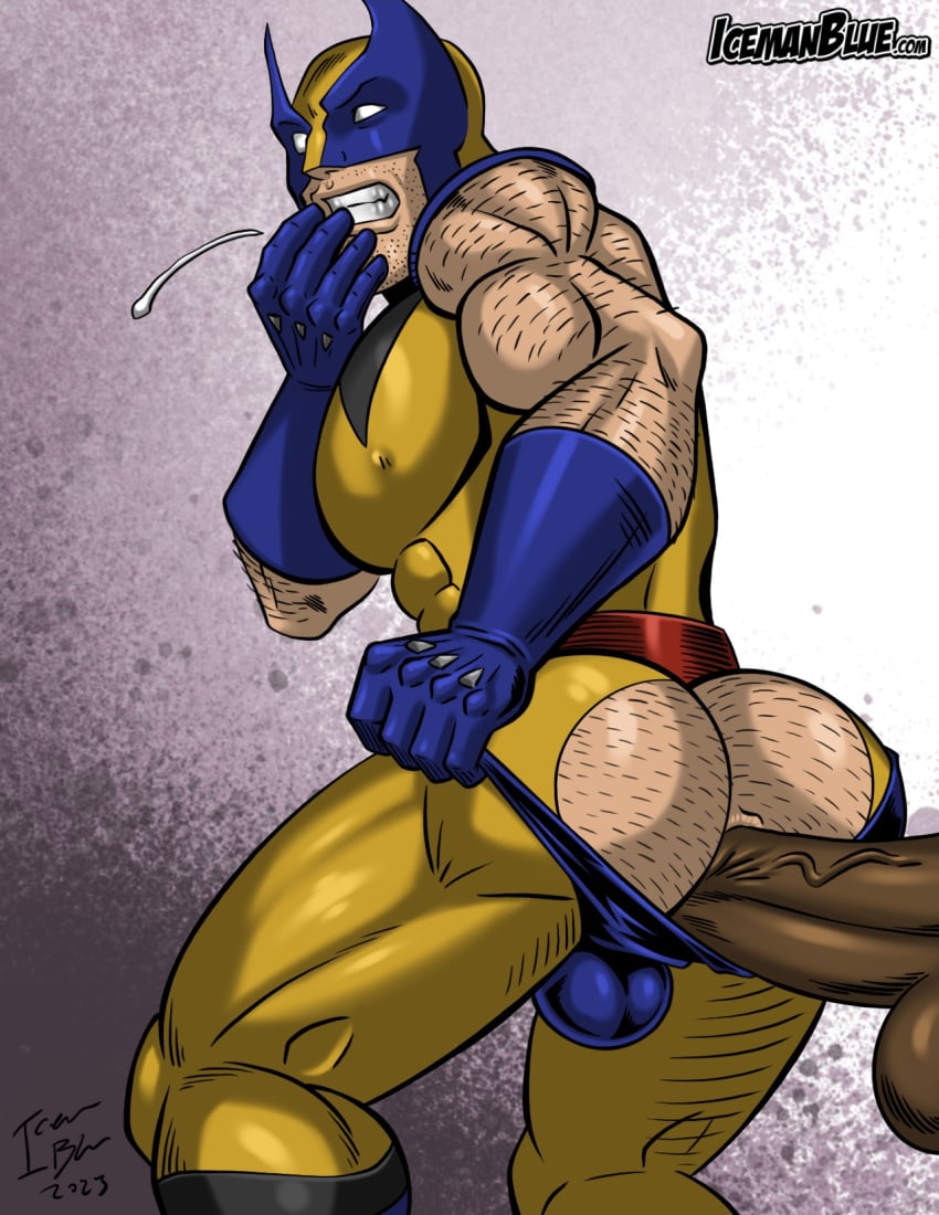 anal_sex ass back_view erection faceless_male gay icemanblue male male/male male_only marvel marvel_comics mostly_clothed muscular muscular_male penetration penis sex wolverine_(x-men) x-men yaoi