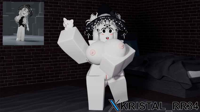 3d bedroom big_ass big_breasts commission facing_viewer kristal_rr34 roblox white_hair white_skin