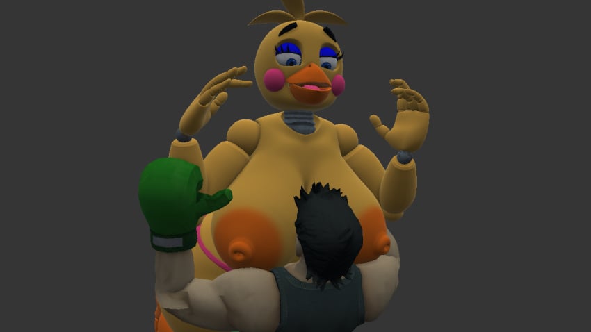 1boy 1girls 3d 3d_(artwork) animatronic big_breasts boxers boxing_gloves breasts crossover five_nights_at_freddy's five_nights_at_freddy's_2 furry human little_mac muscles muscular_male nintendo punch_out pussy robot runaboo_chica straight toy_chica_(fnaf)