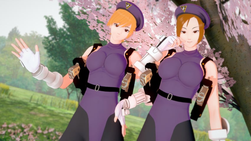 2girls breasts dolls_(street_fighter) female female_focus juli_(street_fighter) juni_(street_fighter) kaoskatsu large_breasts shadaloo_dolls street_fighter street_fighter_alpha tagme