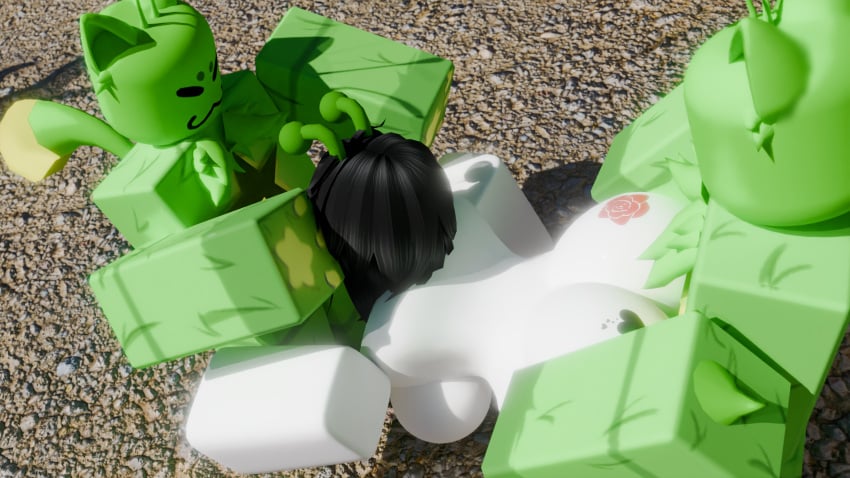 1girls 2boys 3d anal blowjob dessert dndoodle gnarpy_(regretevator) regretevator roblox roblox_avatar roblox_game robloxian source_request tagme