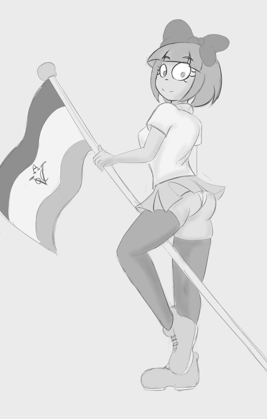 ass clothed colonialism dutch_flag flag flag_pole mymy_schoppenboer ongezellig panties pantyshot pantyshot_(standing) pinup_pose tagme white_panties