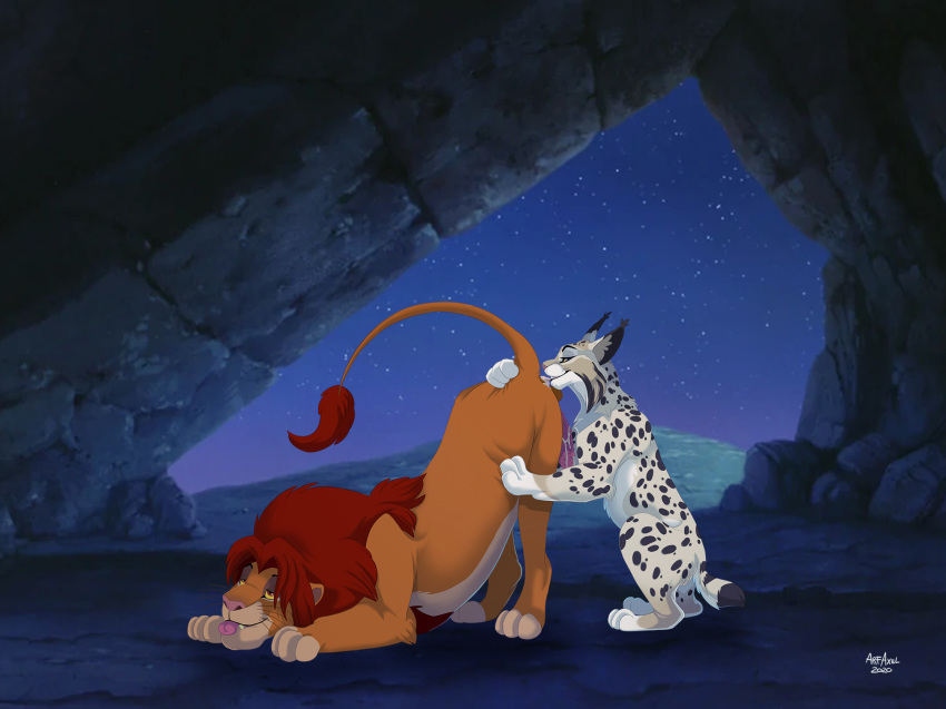 anal animal_genitalia animal_penis arf-fra ass ass_up disney duo felid feline feline_penis female feral feral_on_feral genitals hi_res larger_male lion looking_pleasured lynx male mammal oral pantherine paws penis raised_tail rimming sex short_tail simba size_difference smaller_female straight the_lion_king tongue tongue_out worship zaire_(nightdancer)