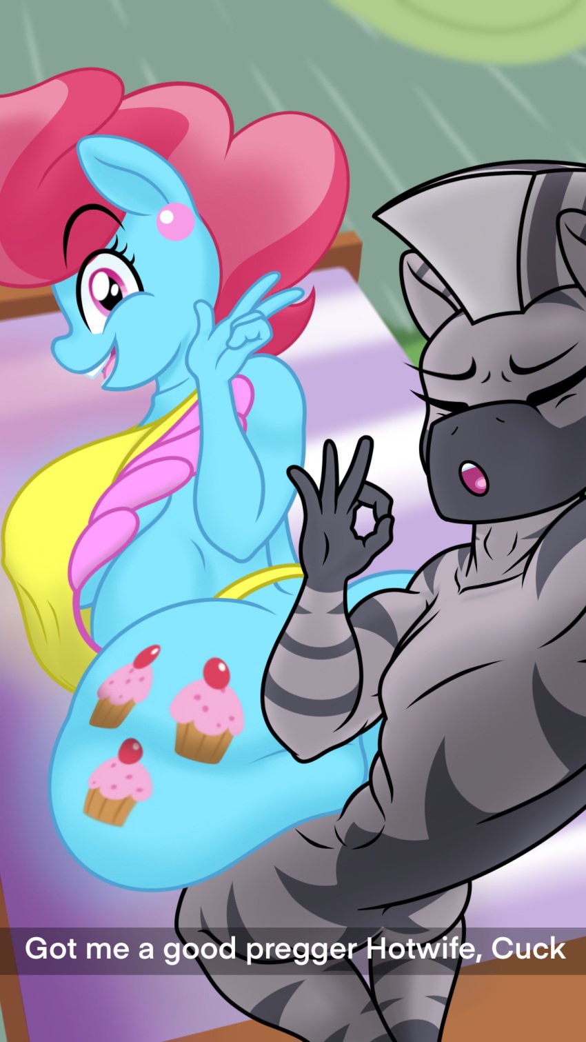 ambiguous_penetration anthro anthrofied apron apron_only ass big_breasts big_butt breasts clothing cuckold cup_cake_(mlp) duo equid equine female female_penetrated friendship_is_magic from_behind_position hasbro hi_res huge_butt interspecies lefthighkick looking_back male male_penetrating male_penetrating_female mammal mature_anthro mature_female mostly_nude my_little_pony nude penetration selfie sex straight zebra