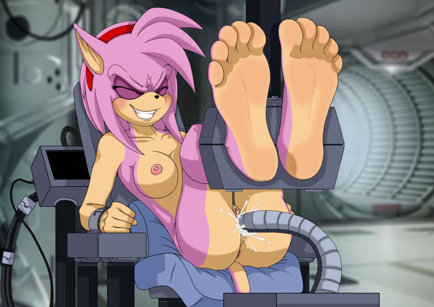 5_toes amy_rose anthro cum dazidentevil feet nude penetration pussy robotic_penis soles sonic_(series)