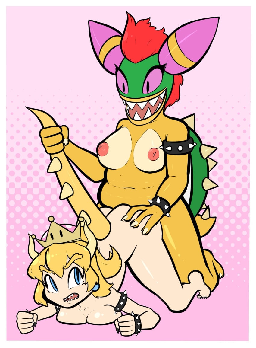 anal_sex ass_grab black_nails blonde_hair bowletta bowsette cackletta chubby feet furry futa_on_female futanari horns mario_(series) mario_and_luigi_(series) new_super_mario_bros._u_deluxe pink_eyes red_hair shackles sharp_teeth shell spiked_collar spikes super_crown tail_grab