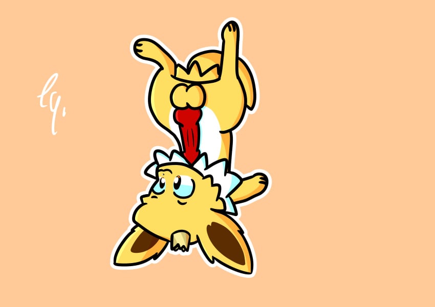 absurd_res canid canine eeveelution feral hi_res jolteon knot male mammal nintendo noodletheartist pokémon_(species) pokemon royalty solo video_games