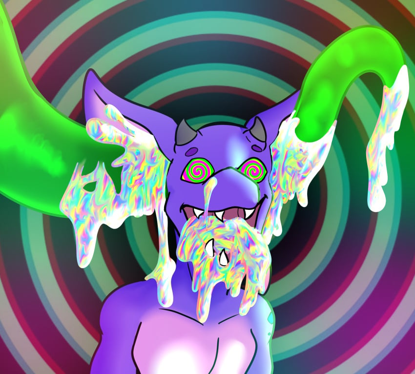 abstract_background anthro ear_penetration hi_res horn hypnosis kobold male male/male mind_break mind_control mindfuck penetration purple_body purple_scales scales scalie skull_flossing slime solo spiral_background spiral_eyes tentacle tentacle_penetration tentacle_sex thekoboldsummoner tongue tongue_out voltu