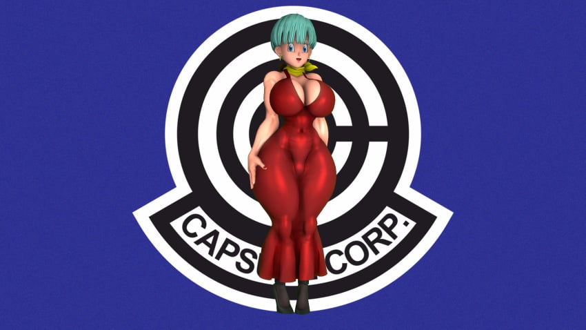 3d anotherthrowaway big_ass big_breasts blue_eyes blue_hair bulma_briefs capsule_corporation_logo dragon_ball dragon_ball_z dress high_heels ltiberium77_(artist) milf scarf sfm shounen_jump source_filmmaker thick_thighs voluptuous