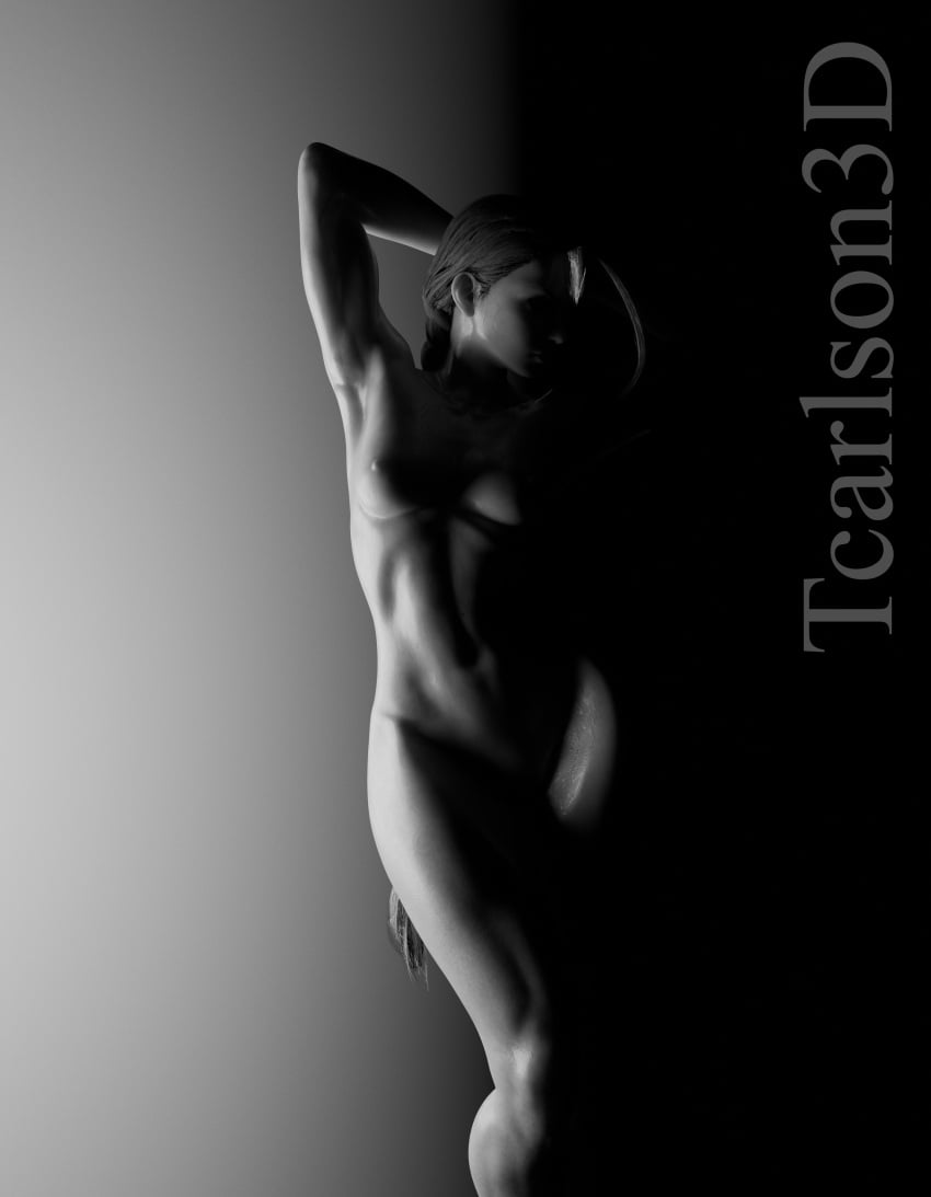 3d 3d_(artwork) artist_name artist_request black_and_white blender_(software) blonde_hair british_female cammy_white cammy_white_(street_fighter_6) capcom female_focus female_only fit fit_female light-skinned_female muscular_female nude nude_female solo_female street_fighter street_fighter_6