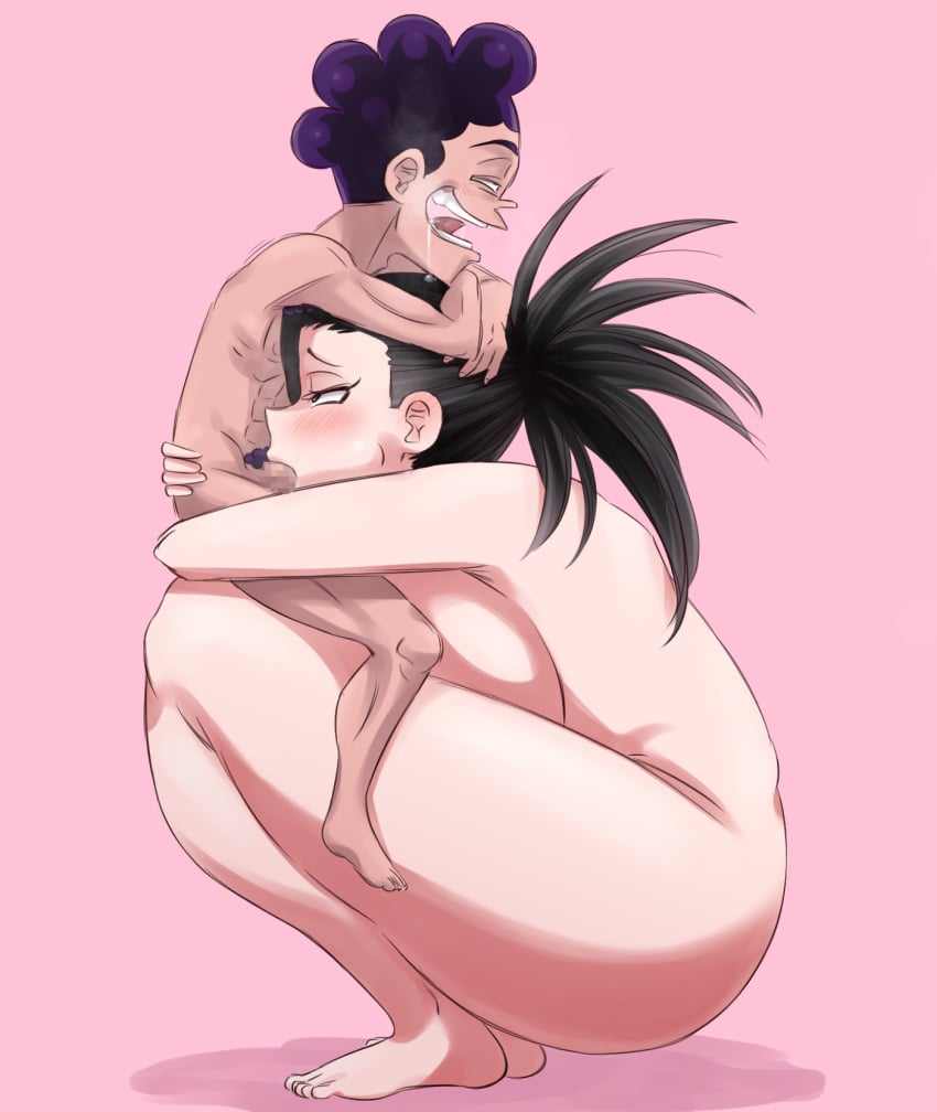 areolae big_breasts black_hair breasts busty censored female hourglass_figure huge_breasts karmaniac large_breasts larger_female long_hair male minoru_mineta momo_yaoyorozu my_hero_academia nipples penis short_hair shounen_jump size_difference smaller_male wide_hips