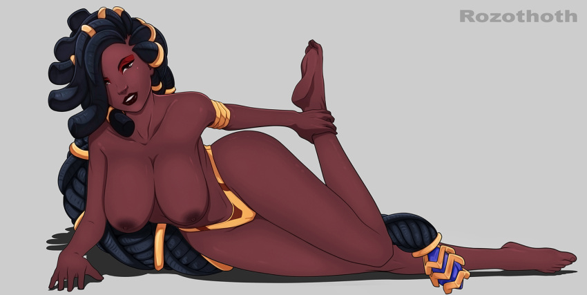 2d big_breasts brown_skin dark-skinned_female dark_skin dreadlocks feet imani_(paladins) paladins rozothoth