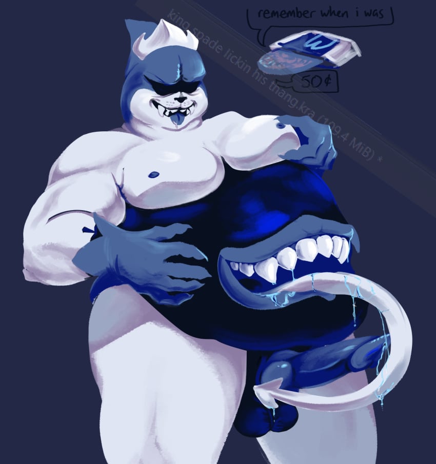 1boy balls belly canine_penis cock deltarune deltarune_chapter_1 drool drool_string english_text fat fat_belly fat_male functionally_nude functionally_nude_male groping groping_self king_spade knot knotted_penis lambrabbit licking_penis male male_only man_boobs mcdonald's monster older_male overweight overweight_male pectorals penis sharp_claws sharp_teeth solo stomach_mouth thick thick_thighs tongue tongue_out white_skin