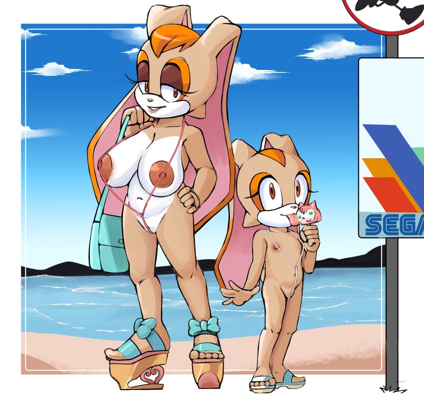 1:1 2020 absurd_res age_difference anthro beach big_breasts big_nipples breasts clothing cream_the_rabbit cub daughter duo female footwear fur genitals hi_res high_heels huge_breasts ice_cream lagomorph larger_female lepidopteran leporid long_ears mammal mostly_nude mother mother_and_child mother_and_daughter navel nipples older_female one_piece_swimsuit open_toe_shoes parent parent_and_child platform_footwear platform_heels platform_sandals platforms pointless_clothes pointless_clothing pubes purse pussy rabbit sand sandals seaside sega shoes sign sin-buttons_(artist) size_difference sling_bikini slingshot_swimsuit small_breasts smaller_female sonic_(series) sonic_the_hedgehog_(series) sun tan_body tan_fur tongue useless_clothes useless_clothing vanilla_the_rabbit young younger_female