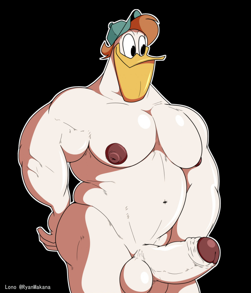 1boy anthro balls big_penis disney ducktales ducktales_(2017) erection foreskin furry furry_only hips launchpad_mcquack lono2 love_handles male male_only musclegut muscular_arms nipples pecs pectorals penis solo