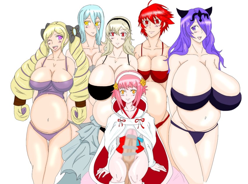 1futa 5girls azura_(fire_emblem) camilla_(fire_emblem) corrin_(fire_emblem) corrin_(fire_emblem)_(female) cousins elise_(fire_emblem) fire_emblem fire_emblem_fates futanari happy harem hinoka_(fire_emblem) kamui_(artist) nintendo penis_out pregnant sakura_(fire_emblem) sisters stepsister